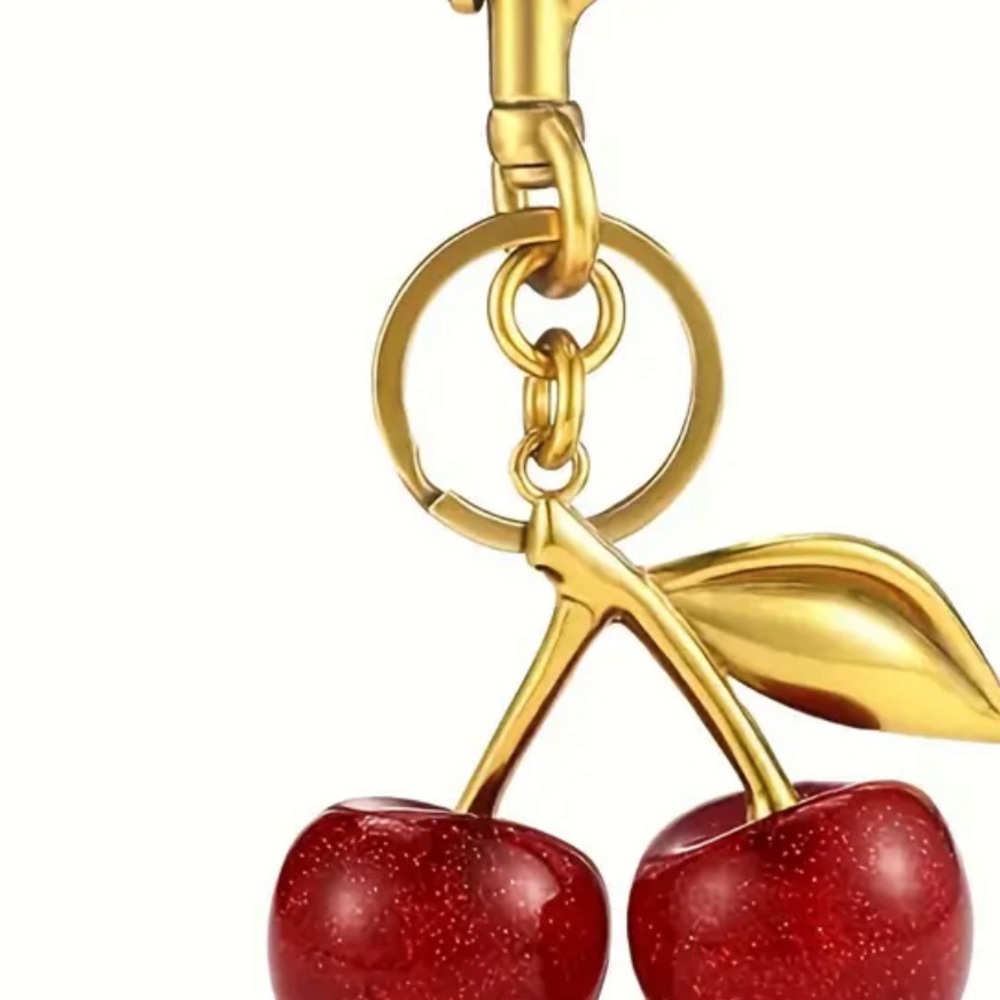 Cherry-Shaped Resin keychain 🍒